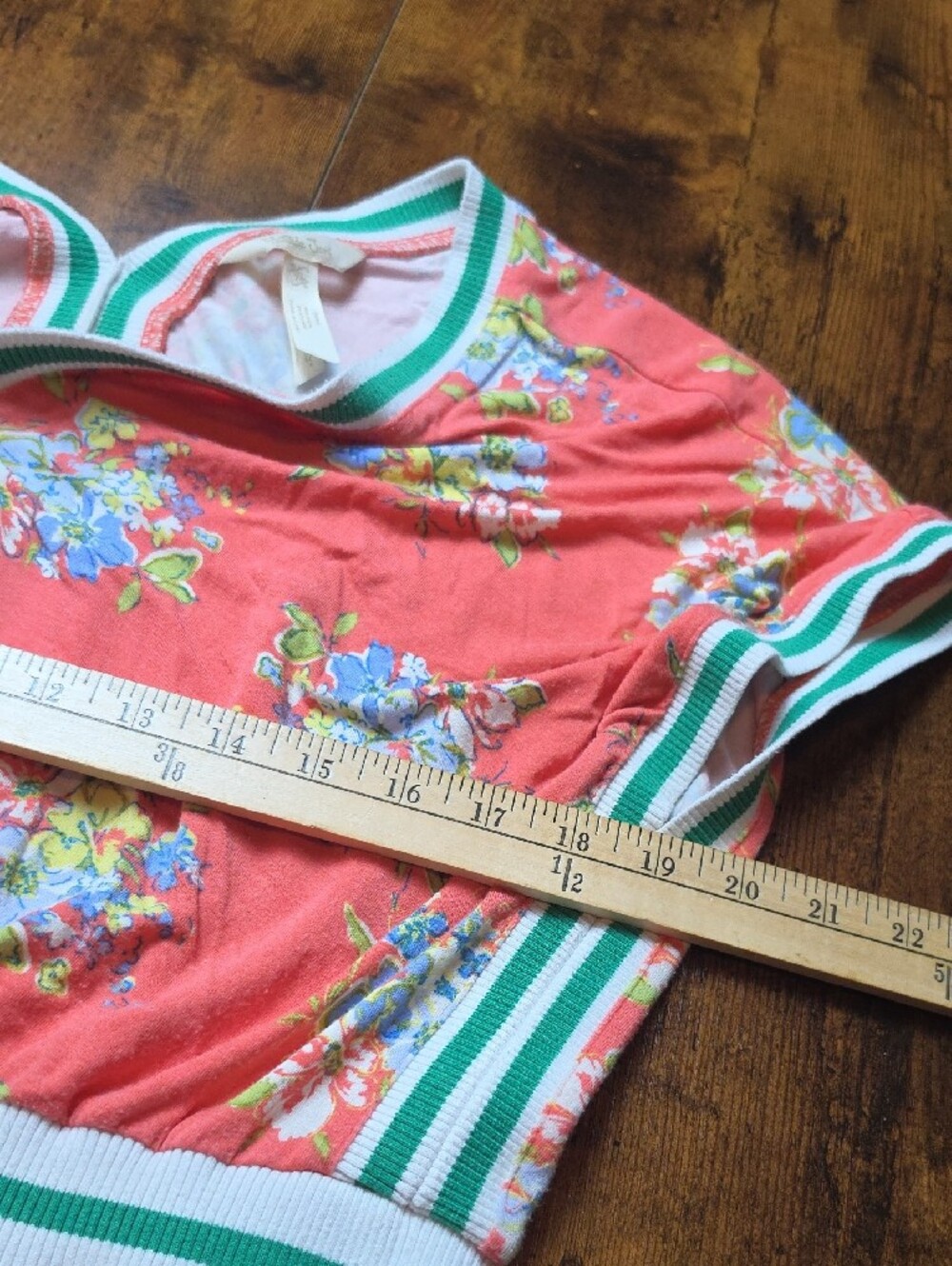 Matilda Jane Coral Floral Maxi Dress with Green Trim Accents - Picture 5 of 7